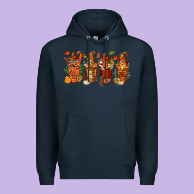 Thanksgiving Coffee Cups With Gnomes Bbs Premium Hoodie Designed By Bundleandbundleshop