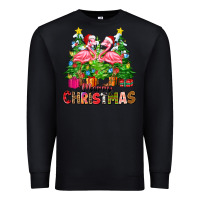 Black merry christmas flamingo Premium Sweatshirt - Zillion Design Studio