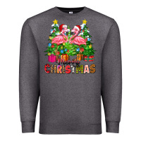 Charcoal Heather merry christmas flamingo Premium Sweatshirt - Zillion Design Studio