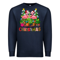 Navy merry christmas flamingo Premium Sweatshirt - Zillion Design Studio