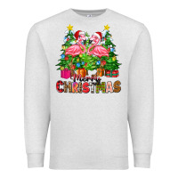 Oatmeal Heather merry christmas flamingo Premium Sweatshirt - Zillion Design Studio