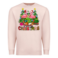 Pale Pink merry christmas flamingo Premium Sweatshirt - Zillion Design Studio