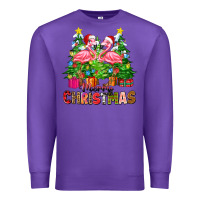 Purple merry christmas flamingo Premium Sweatshirt - Zillion Design Studio