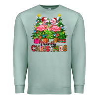 Seafoam merry christmas flamingo Premium Sweatshirt - Zillion Design Studio