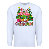 White merry christmas flamingo Premium Sweatshirt - Zillion Design Studio