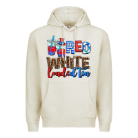 Oatmeal Heather red whıte loaded tea Premium Hoodie - AdoDesignShop