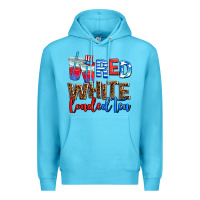 Ocean Blue red whıte loaded tea Premium Hoodie - AdoDesignShop