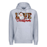 Heather Grey Love Christmas Santa Premium Hoodie - JahusDesignShop