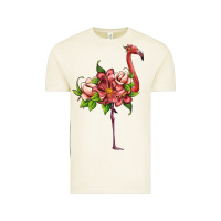 Vintage Arctic flamingo with tropical flowers Vintage Tee - Artiststas