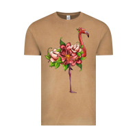 Vintage Camel flamingo with tropical flowers Vintage Tee - Artiststas
