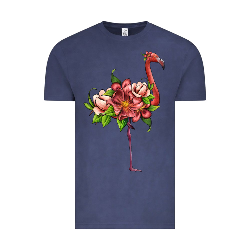 Flamingo With Tropical Flowers Vintage Tee by Artiststas | Teevron