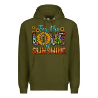 Army Green for the love of sunshine sunflower our lady of guadalupe Premium Hoodie - JahusDesignShop