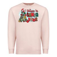 Pale Pink i believe in santa paws Premium Sweatshirt - Zillion Design Studio
