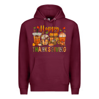 Burgundy western happy thanksgiving bbs Premium Hoodie - BundleAndBundleShop