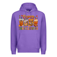 Purple western happy thanksgiving bbs Premium Hoodie - BundleAndBundleShop