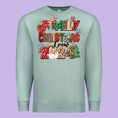 Family Christmas Crew 2024 Premium Sweatshirt Designed By Zillion Design Studio