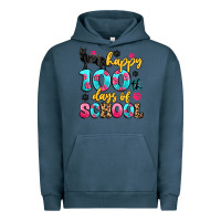 Pigment Midnight Navy happy 100th days of school cat Urban Hoodie - Artiststas