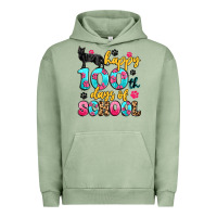 Pigment Oil Green happy 100th days of school cat Urban Hoodie - Artiststas