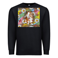 Black Watercolor Easter Bunny With Daisy Premium Sweatshirt - RanaPortraitStore