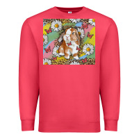 Cardinal Watercolor Easter Bunny With Daisy Premium Sweatshirt - RanaPortraitStore