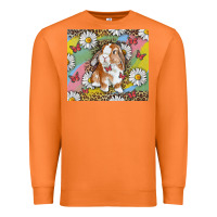 Carrot Watercolor Easter Bunny With Daisy Premium Sweatshirt - RanaPortraitStore