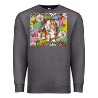 Charcoal Heather Watercolor Easter Bunny With Daisy Premium Sweatshirt - RanaPortraitStore