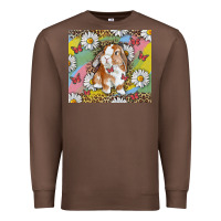 Chestnut Watercolor Easter Bunny With Daisy Premium Sweatshirt - RanaPortraitStore