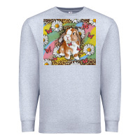 Heather Grey Watercolor Easter Bunny With Daisy Premium Sweatshirt - RanaPortraitStore