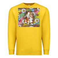 Lemon Watercolor Easter Bunny With Daisy Premium Sweatshirt - RanaPortraitStore