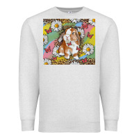 Oatmeal Heather Watercolor Easter Bunny With Daisy Premium Sweatshirt - RanaPortraitStore