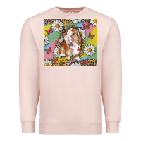 Pale Pink Watercolor Easter Bunny With Daisy Premium Sweatshirt - RanaPortraitStore