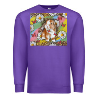 Purple Watercolor Easter Bunny With Daisy Premium Sweatshirt - RanaPortraitStore