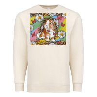 Sandshell Watercolor Easter Bunny With Daisy Premium Sweatshirt - RanaPortraitStore
