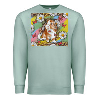 Seafoam Watercolor Easter Bunny With Daisy Premium Sweatshirt - RanaPortraitStore