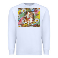 White Watercolor Easter Bunny With Daisy Premium Sweatshirt - RanaPortraitStore