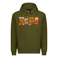 Army Green western thanksgiving coffee cups bbs Premium Hoodie - BundleAndBundleShop