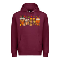 Burgundy western thanksgiving coffee cups bbs Premium Hoodie - BundleAndBundleShop