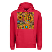 Cardinal our lady of guadalupe sunflower  seamless pattern Premium Hoodie - JahusDesignShop