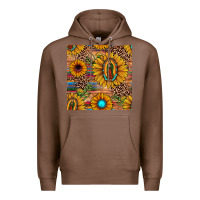 Chestnut our lady of guadalupe sunflower  seamless pattern Premium Hoodie - JahusDesignShop