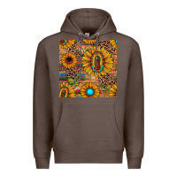Coffee our lady of guadalupe sunflower  seamless pattern Premium Hoodie - JahusDesignShop