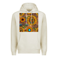 Oatmeal Heather our lady of guadalupe sunflower  seamless pattern Premium Hoodie - JahusDesignShop