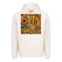 Pale Pink our lady of guadalupe sunflower  seamless pattern Premium Hoodie - JahusDesignShop