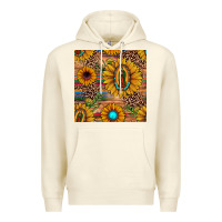 Sandshell our lady of guadalupe sunflower  seamless pattern Premium Hoodie - JahusDesignShop