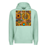 Seafoam our lady of guadalupe sunflower  seamless pattern Premium Hoodie - JahusDesignShop