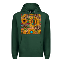 Sports Green our lady of guadalupe sunflower  seamless pattern Premium Hoodie - JahusDesignShop