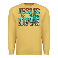 Antique Gold jesus is love Premium Sweatshirt - texasbilliewilder