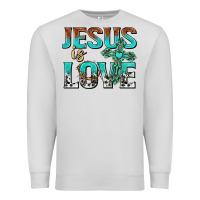 Dove Grey jesus is love Premium Sweatshirt - texasbilliewilder