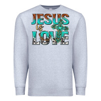 Heather Grey jesus is love Premium Sweatshirt - texasbilliewilder