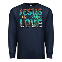 Navy jesus is love Premium Sweatshirt - texasbilliewilder
