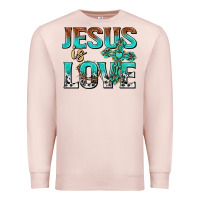 Pale Pink jesus is love Premium Sweatshirt - texasbilliewilder